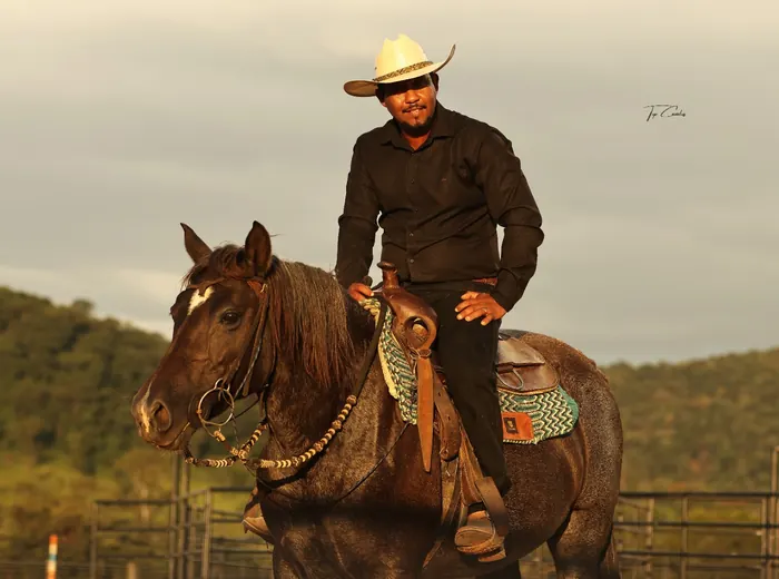 Pôr do sol no ambiente equestre